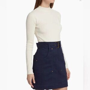 NWT$368 VERONICA BEARD Morrisey Contrast Belted Mini Dress M (8-10)
